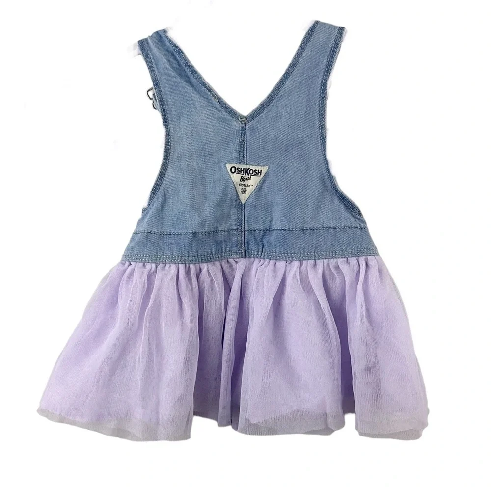 Oshkosh Unicorn Tulle Overall Denim Dress